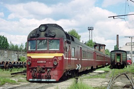 Дизель-поезд Д1-590, депо Калининград.