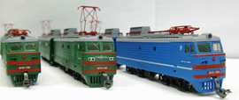 Кадр 7. Модели электровозов, слева направо: ВЛ10у-1722 (РЖД), ВЛ10у-139 (СЖД), ВЛ10-1366 (СЖД).