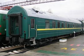 Спальный вагон РИЦ - экспонат Новосибирского ж.д. музея.