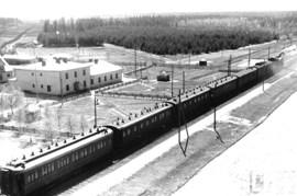 Вагон СВПС 18й серии в составе поезда. 1950-е г.г.