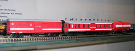 Кадр 1. Модель пожарного поезда на выставке 