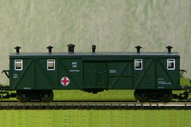 Кадр 5. Модель вагона-кухни в составе санитарного поезда.